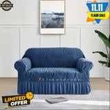Zebra Velvet Sofa Covers - Blue