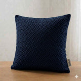 Jacquard Stripe Cushion Cover Square 16✘16 Inches - Blue