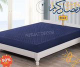 Quilted waterproof Mattress Cover - Navy Blue