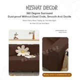 Jacquard Stripe Sofa Cover - Brown