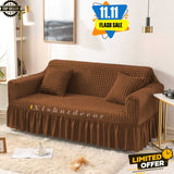 Fluffy Bubble Fabric Sofa Cover - Copper