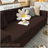 Jacquard Stripe Sofa Cover - Brown