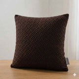 Jacquard Stripe Cushion Cover Square 16✘16 Inches - Brown