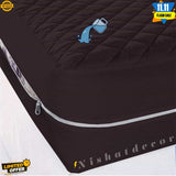 Quilted Zipper waterproof Mattress Protector - Brown