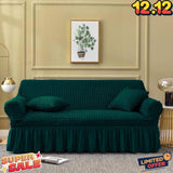 Fluffy Bubble Fabric Sofa Cover - Green