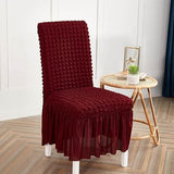 Fluffy Bubble Fabric Chair Cover - Mehroon