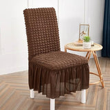 Fluffy Bubble Fabric Chair Cover - Brown