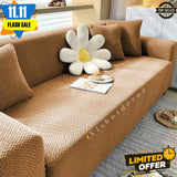 Jacquard Stripe Sofa Cover - Camel