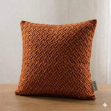 Jacquard Stripe Cushion Cover Square 16✘16 Inches - Copper