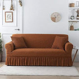 Fluffy Bubble Fabric Sofa Cover - Copper