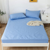 Quilted waterproof Mattress Cover - Blue