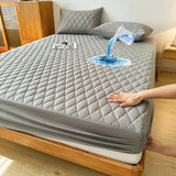 Quilted waterproof Mattress Cover - Grey