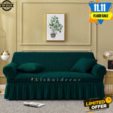 Fluffy Bubble Fabric Sofa Cover - Green