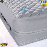 Quilted Zipper waterproof Mattress Protector - Grey