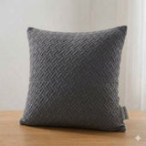 Jacquard Stripe Cushion Cover Square 16✘16 Inches - Grey