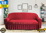 Butterfly Fabric Sofa Cover - Maroon