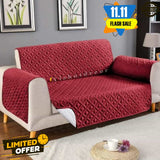 Micro Quilted Sofa Cover - Mehroon