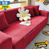 Jacquard Stripe Sofa Cover - Maroon