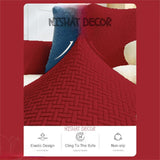 Jacquard Stripe Sofa Cover - Maroon