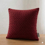 Jacquard Stripe Cushion Cover Square 16✘16 Inches - Maroon