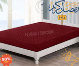 Quilted waterproof Mattress Cover - Dark Maroon