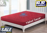 Quilted waterproof Mattress Cover - Dark Maroon