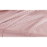 Luxury Strip Satin Bed sheet Set - Pink