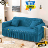 Fluffy Bubble Fabric Sofa Cover - Turquoise