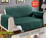 Water Proof Quilted Sofa Cover Micro Color Green