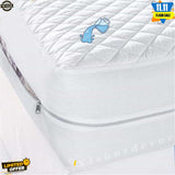 Quilted Zipper waterproof Mattress Protector - White