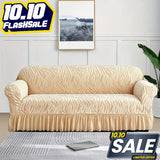 Zebra Velvet Sofa Covers - Golden