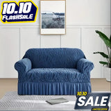 Zebra Velvet Sofa Covers - Blue