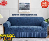 Zebra Velvet Sofa Covers - Blue