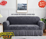 Zebra Velvet Sofa Covers ( Grey)