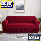Zebra Velvet Sofa Covers - Maroon