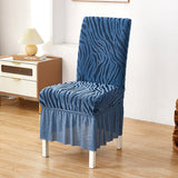 Velvet Zebra Chair Cover - Blue