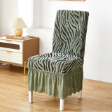 Velvet Zebra Chair Cover - Green