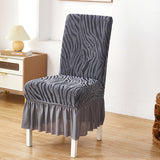 Velvet Zebra Chair Cover - Grey