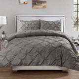 Pintuck Duvet Set Grey