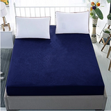 Water Proof Mattress Cover  - Blue - Terry Cotton