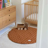 Baby Play Mat- Cotton Kids Rug _ Quilted Round Floor Carpet Rug Copper