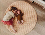 Baby Play Mat- Cotton Kids Rug _ Quilted Round Floor Carpet Rug Skin