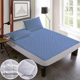 Quilted waterproof Mattress Cover - Blue